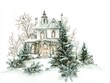 © Jakkarin - Magical Watercolor Holiday Scenes - Capturing Christmas Warmth in Detailed Artwork on Isolated White Background