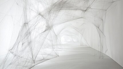 Wall Mural - white abstract technology background featuring elegant flowing waves with a futuristic minimal desig