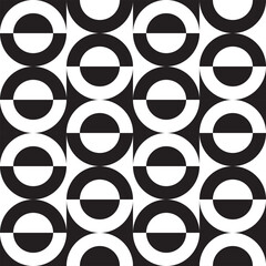 Wall Mural - abstract background geometric circle repeating. vector seamless pattern with monochrome colors. read