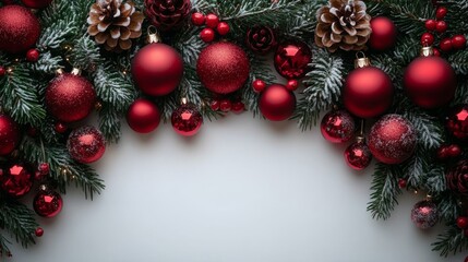 Wall Mural - blank frame amid festive decorations. suitable for holiday themed designs, christmas promotions, and