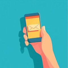 Leinwandbilder - Send email message on mobile