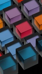 Leinwandbilder - Abstract Colorful Cubes in a Geometric Pattern