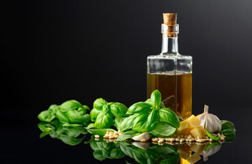 Poster - Ingredients for making Pesto sauce.