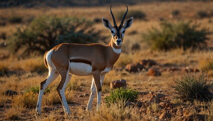 Wall Mural - Springbok antelope in its natural habitat, Mokala National Park.