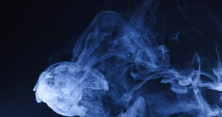 Fototapete - Abstract image of dark room concrete floor. Black room or stage background for product placement.Panoramic view of the abstract fog. White cloudiness, mist or smog moves on black background. 