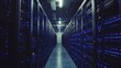 © ebosBond - Servers with Blue Lighting in Technological Environment