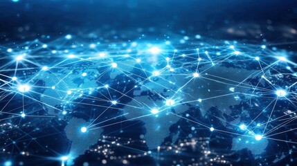 Wall Mural - global network connectivity: a visual representation of worldwide interconnection