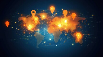 Wall Mural - global network connectivity: a visual representation of worldwide interconnection