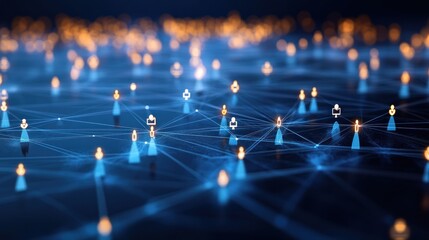 Wall Mural - global network connection: a visualization of interconnectedness
