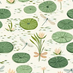 Sticker - Serene Pond Lily Pattern