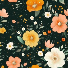 Sticker - Floral Pattern Design with Vibrant Colors