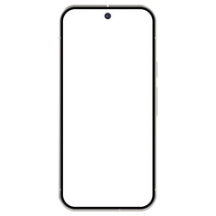 Wall Mural - front view mockup template of porcelain android device or smartphone without background