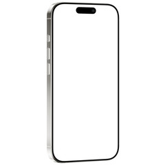Wall Mural - white titanium smartphone mockup template in isometric style. without background