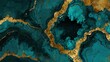 © claudunia - Teal and golden marble geode background.