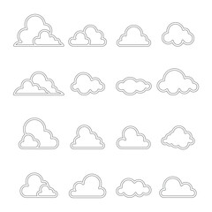 Poster - Cloud icon in thin line style