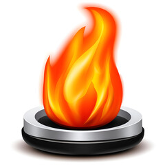 Wall Mural - flame design symbolizing heat and energy on a black base with metallic trim in a minimalist style