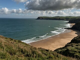 Wall Mural - View from the coastal path near Polzeath.