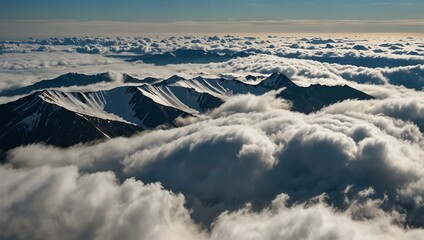 Wall Mural - View of clouds from Mount Tateyama.