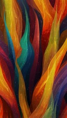 Sticker - Vibrant abstract flames in warm colors.