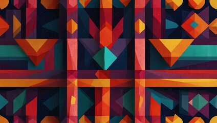 Sticker - Vibrant abstract geometric pattern.