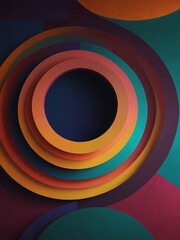 Wall Mural - Vibrant circular design with dynamic shapes.