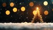© Vibe Stock - Sparkling Christmas tree with snow and festive bokeh lights