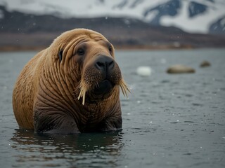 Wall Mural - Walrus in Svalbard.