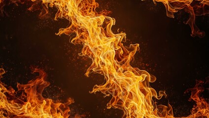 Wall Mural - Warm, glowing fiery background with intense flames.