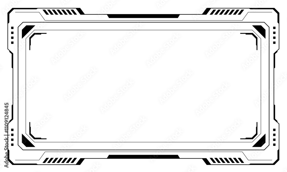 Hud frames black user interface elements design modern technology ...