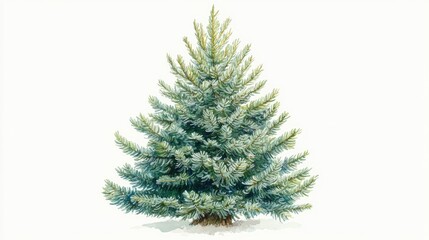 Wall Mural - Watercolor illustration of a Christmas tree