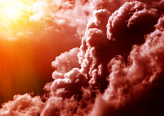 Wall Mural - storm clouds with a sunlight