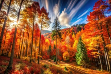  Long Exposure Photography: Autumn Forest, Vosges Mountains, Grendelbruch Forest