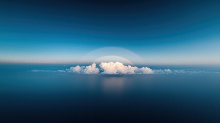 Wall Mural - Stunning cloud arch over serene ocean waters