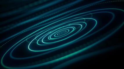 Sticker - abstract moving glowing neon circles, smooth fluid motion graphic, 4k seamless loop