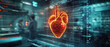© Jari.art - high resolution image of holographic heart model displayed in modern healthcare setting, showcasing advanced technology and medical innovation