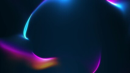 Wall Mural - beautiful abstract fluid glowing neon motion graphic, 4k seamless loop