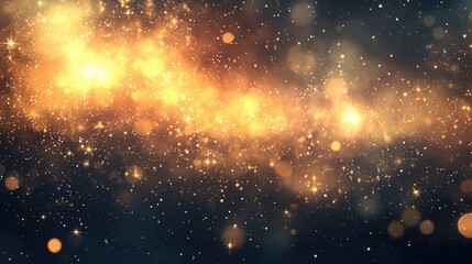 Wall Mural - a mesmerizing cosmic scene with golden stars.