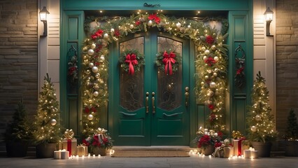 Wall Mural - christmas tree in front of christmas tree