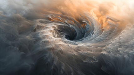 Wall Mural - A swirling mass of water and smoke with a hole in the middle