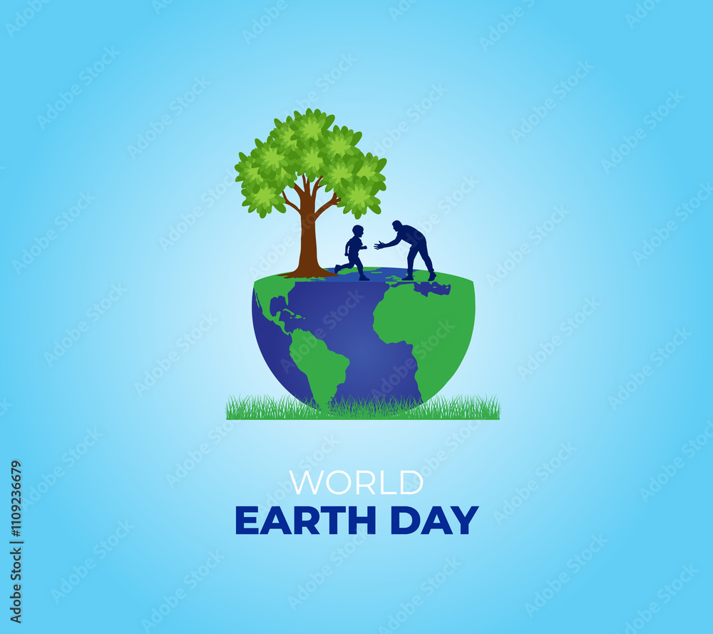 World Earth Day. 22 April. Template for background with banner, poster ...