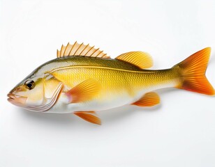 fresh caught yellow perch isolated on a white background