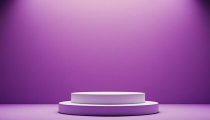 Wall Mural - Round purple podium with purple background on pink table top High quality photo background 1