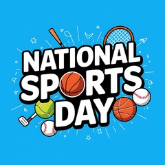 National Sports Day Celebrated With Various Sports Equipment