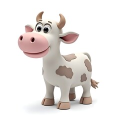 Wall Mural - Cartoon Cow with Brown Spots
