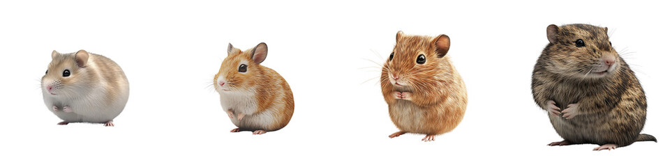Wall Mural - set of a hamster, isolated on a transparent background.
