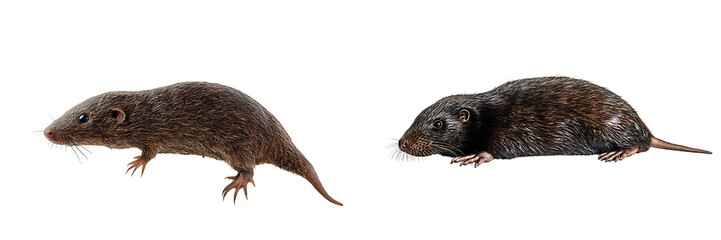 Wall Mural - set of a mole, isolated on a transparent background.