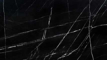 Leinwandbilder - A black and white photo of a marble floor with a lot of cracks. The cracks are very visible and the floor is very dark