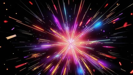 Wall Mural - 3d animation of green neon lines flowing and streaming, glowing in the dark, isolated on black backg