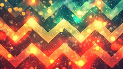 Wall Mural - stylish chevron and christmas light inspired seamless art