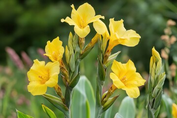 Wall Mural - Detailed view of canna generalis plant